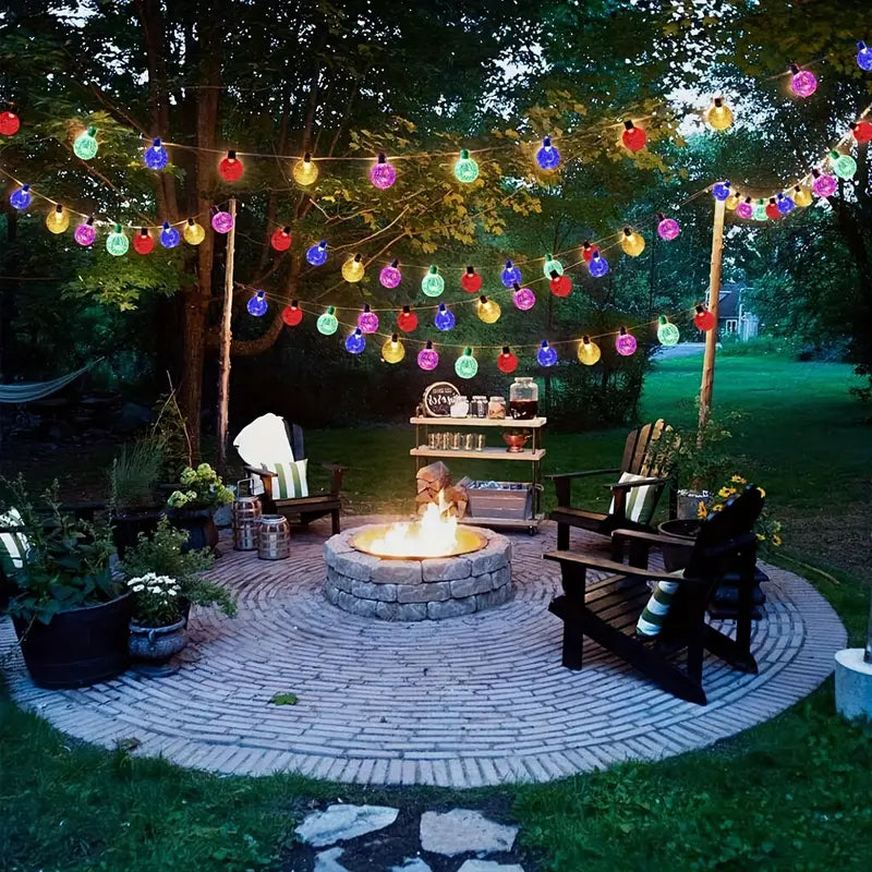 Multicolor LED Solar Crystal Bubble Ball String Lights-3