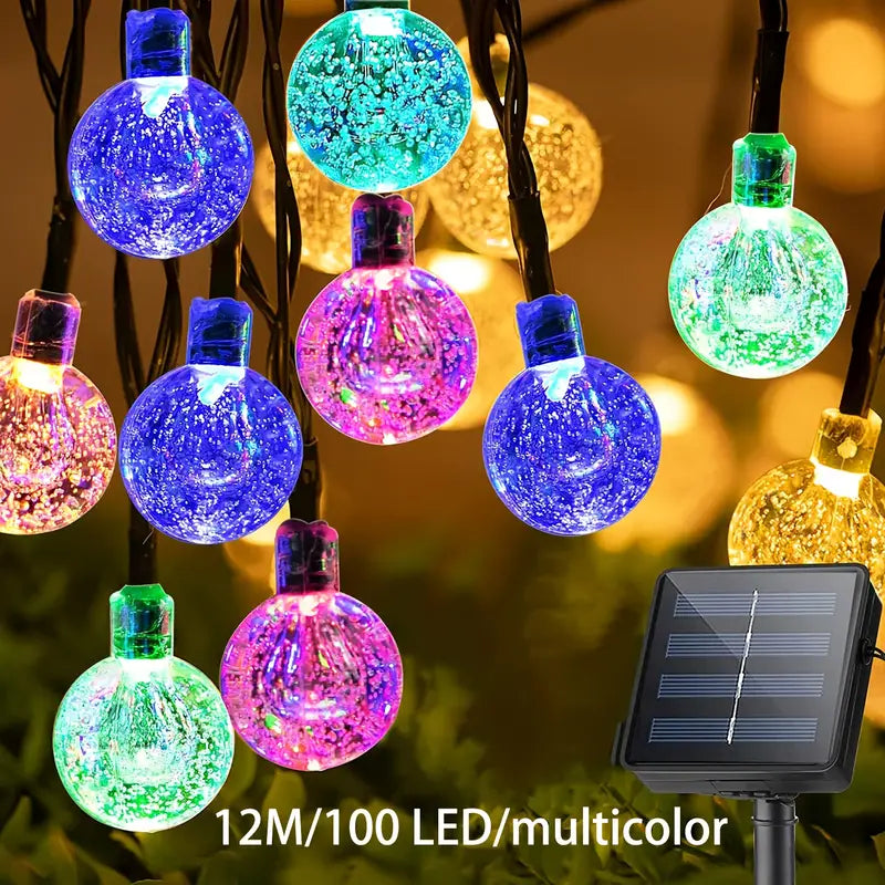 Multicolor LED Solar Crystal Bubble Ball String Lights-4