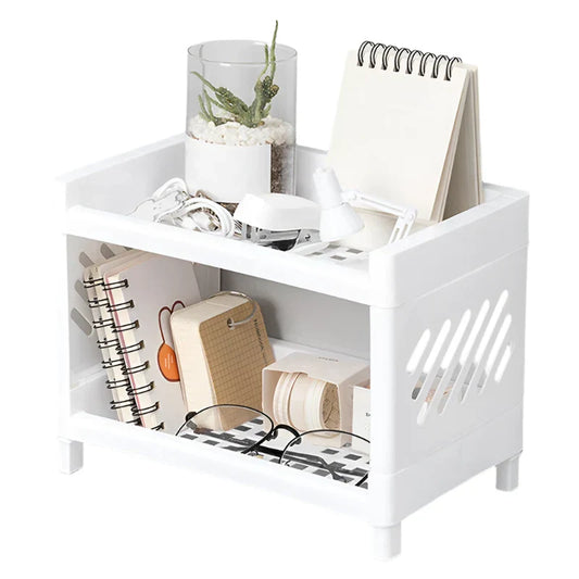 Double Layer Storage Rack for Desk Organization-0