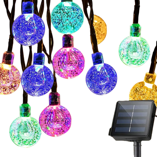 Multicolor LED Solar Crystal Bubble Ball String Lights-0